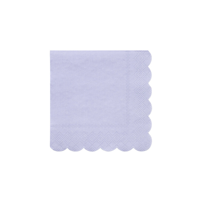 Lavender napkin with scalloped edges for birthday or spring from Parte Haus party supply store in Bethesda MD