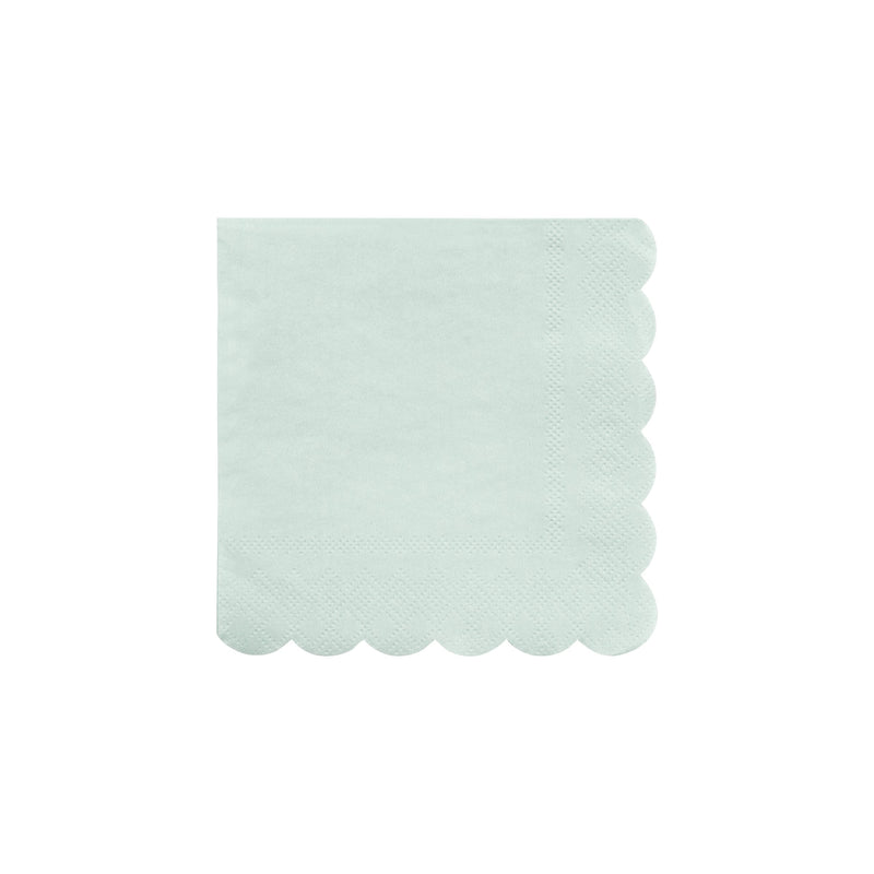 Mint green napkin with scalloped edge for birthday or baby shower from Parte Haus party supply store in Bethesda MD