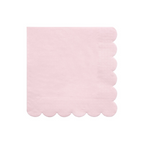 Light pink napkin with scalloped edge for birthday celebration from Parte Haus party supply store in Bethesda MD.
