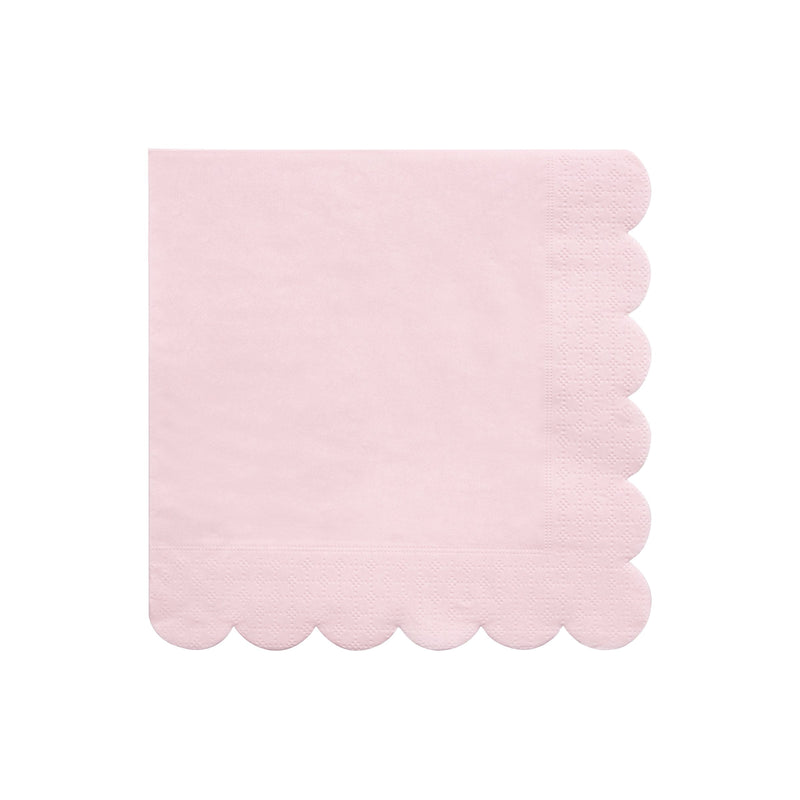 Light pink napkin with scalloped edge for birthday celebration from Parte Haus party supply store in Bethesda MD.