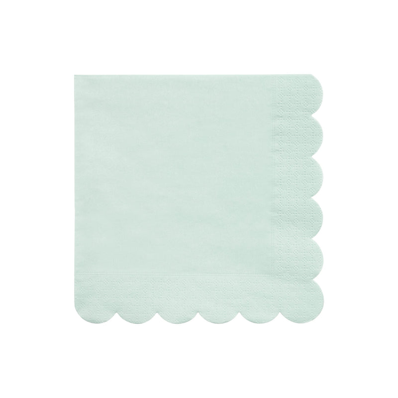 Mint green napkin with scalloped edge for birthday from Parte Haus party supply store in Bethesda Maryland