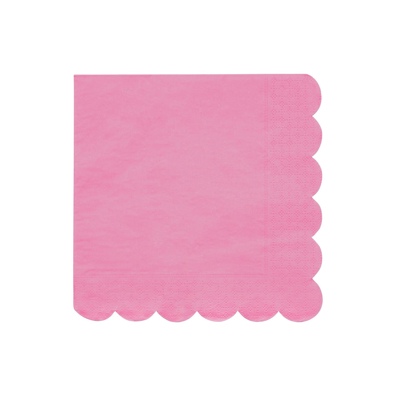 Pink napkin with scalloped edge for birthday from Parte Haus party supply store in Bethesda Maryland