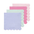 Pastel pink mint purple paper napkins scalloped edge for birthday from Parte Haus party supply store in Bethesda MD