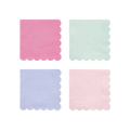 Pastel pink mint lavender and light pink napkins with scalloped edges birthday from Parte Haus party supply store in Bethesda MD