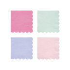 Pastel pink mint lavender and light pink napkins with scalloped edges birthday from Parte Haus party supply store in Bethesda MD