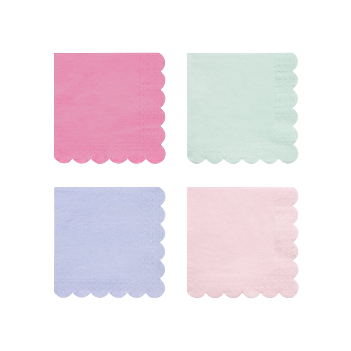 Multicolour Scallop Dinner Napkins