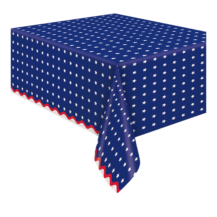 Blue Peppy Patriotic Paper Tablecover