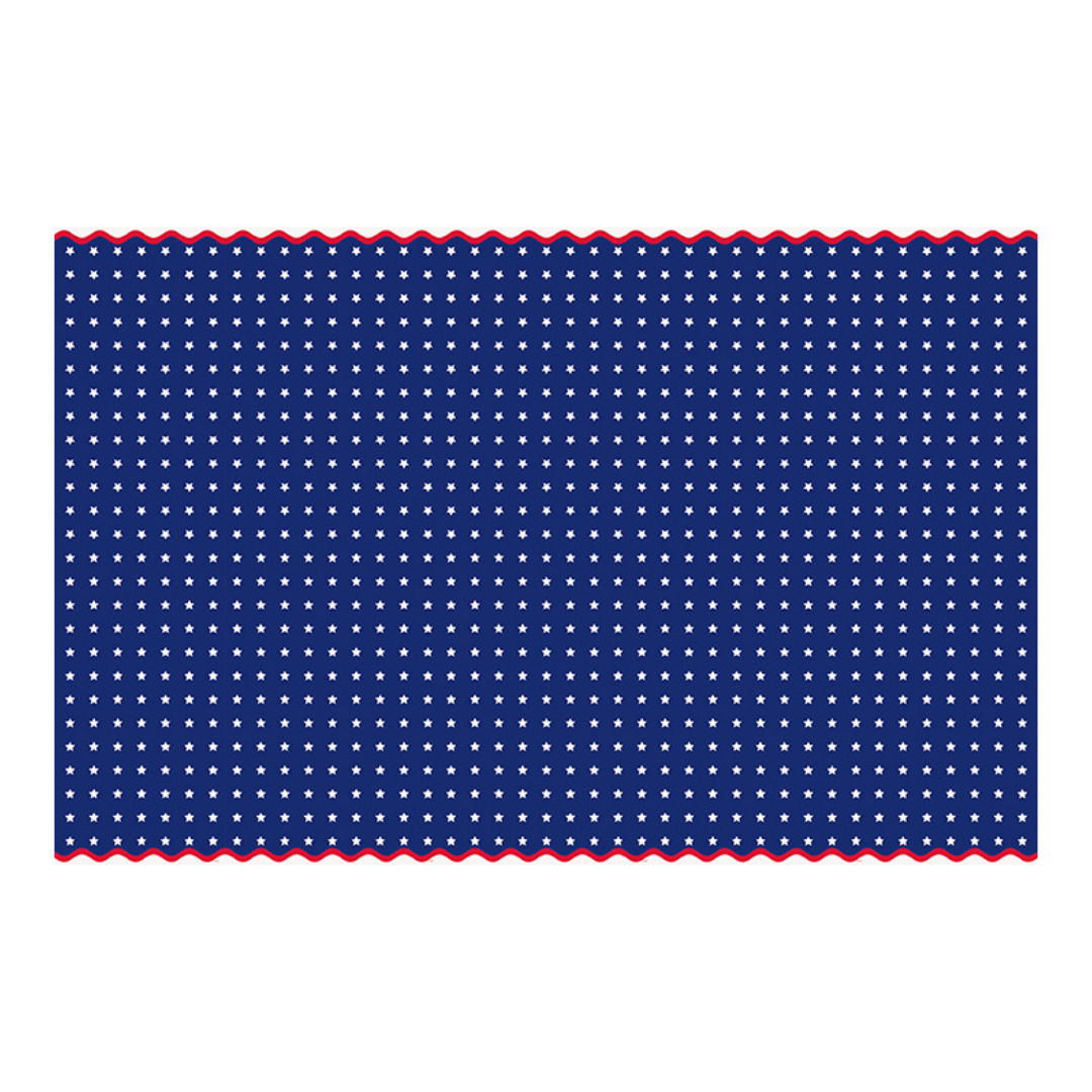 Blue Peppy Patriotic Paper Tablecover