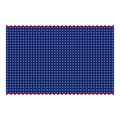 Blue star plastic table cover with white stars and red trim patriotic theme from Parte Haus party supply store in Bethesda MD