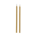 Gold candle holders long and sleek for birthday celebration from Parte Haus party supply store in Bethesda MD
