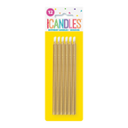 Gold birthday candles long and elegant for birthday celebration from Parte Haus party supply store in Bethesda MD