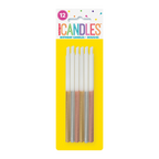 Gold silver rose gold birthday candles glitter design for celebrations from Parte Haus party supply store in Bethesda MD