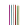 Rainbow metallic candles tall thin birthday decor from Parte Haus party supply store in Bethesda MD