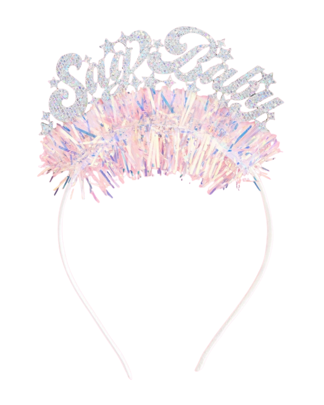 Iridescent  "Sag Baby"  Glitter Fringe Headband
