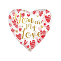 White Red "You Are My Love" Valentine’s Day Foil Balloon, 18in
