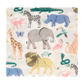 multicolor animal print napkin with jungle animals for kids birthday from Parte Haus party supply store in Bethesda MD