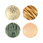 Assorted Color Safari Animal Print Dinner Plates