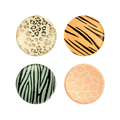 Assorted Color Safari Animal Print Appetizer Plates