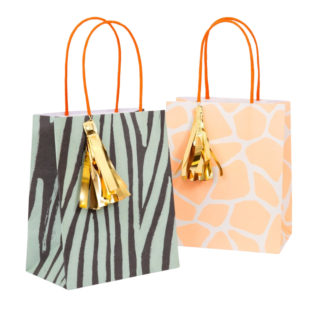 Yellow and Green Safari Animal Print Party Bags