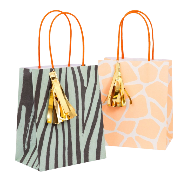 Yellow and Green Safari Animal Print Party Bags