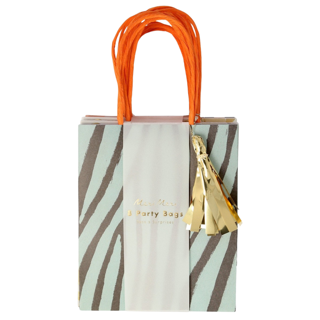 Yellow and Green Safari Animal Print Party Bags