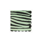 Green zebra print napkin with scalloped edges jungle theme from Parte Haus party supply store in Bethesda Maryland