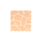 Peach giraffe print napkin with scalloped edge for safari birthday from Parte Haus party supply store in Bethesda MD.