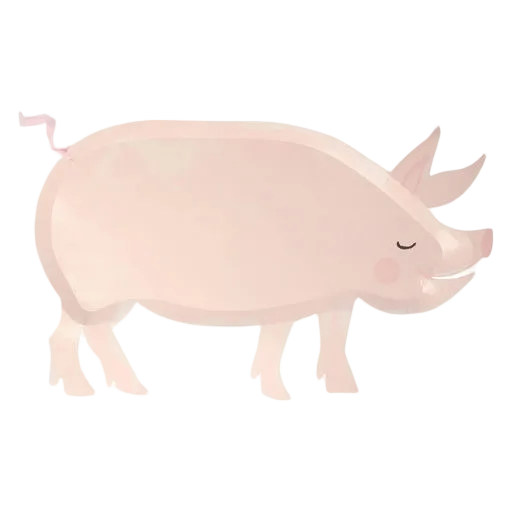 Pink Pig Shaped Large Dinner Plates