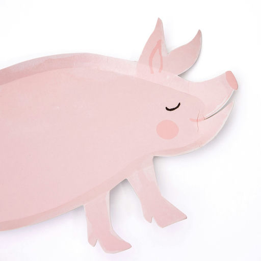 Pink Pig Shaped Large Dinner Plates