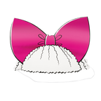 Pink bow headband paper mask with white frills perfect for birthday parties from Parte Haus party supply store in Bethesda MD
