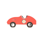 Red race car shaped napkin racing birthday decoration from Parte Haus party supply store in Bethesda Maryland