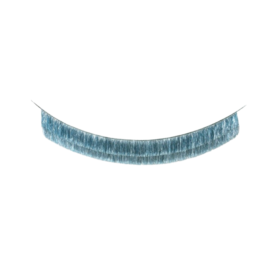 Blue Tinsel Fringe Garland