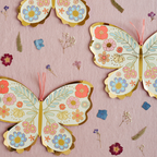 Pastel butterfly plates with gold trim butterfly theme from Parte Haus party supply store in Bethesda Maryland
