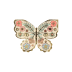 Pink and gold butterfly floral plate with scallop edges birthday from Parte Haus party supply store in Bethesda Maryland