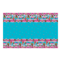 Blue LOL Surprise plastic table cover with doll faces and stars kids birthday from Parte Haus party supply store in Bethesda MD