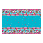 Blue LOL Surprise plastic table cover with doll faces and stars kids birthday from Parte Haus party supply store in Bethesda MD