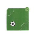 Green soccer napkin with soccer field lines and ball sports birthday from Parte Haus party supply store in Bethesda MD