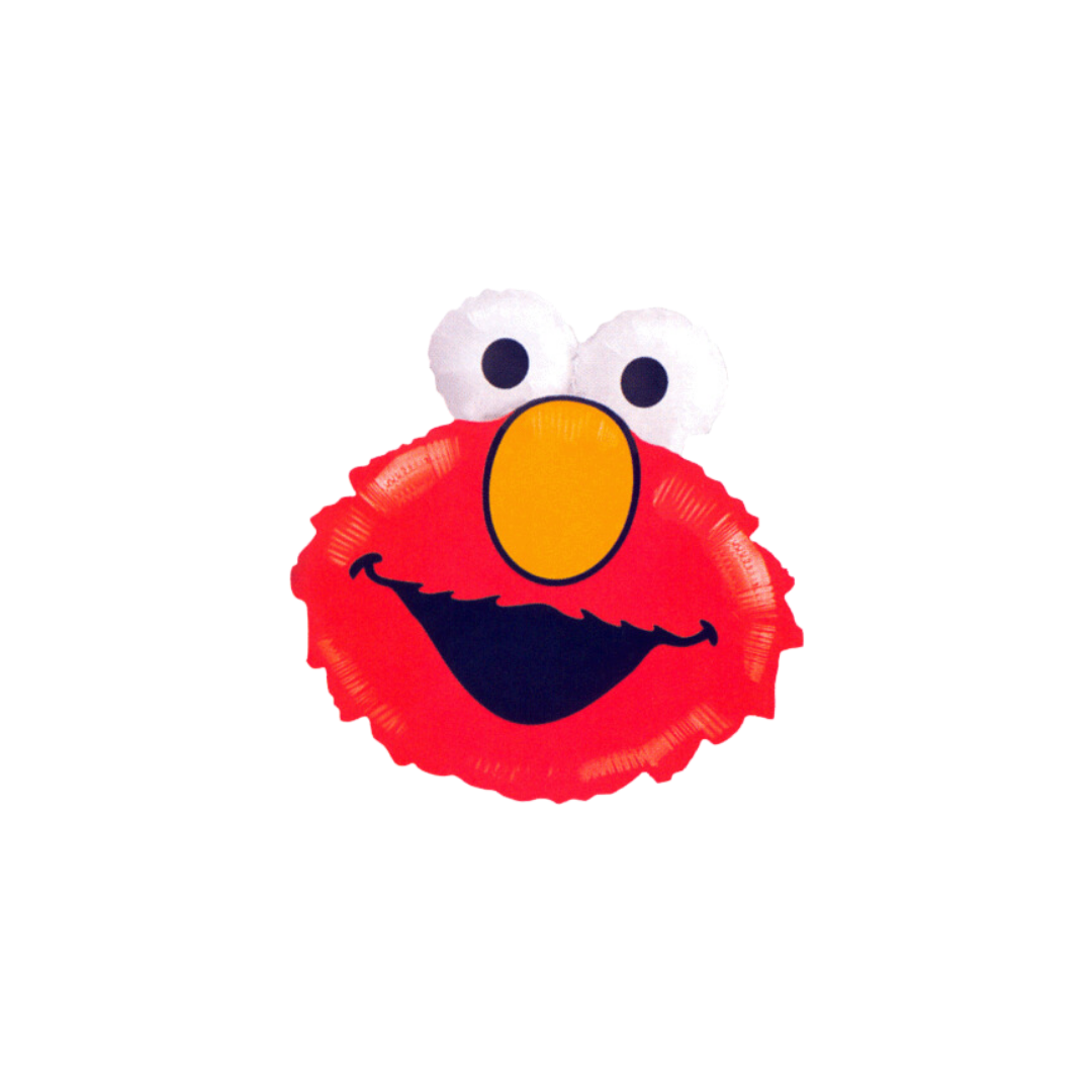 Red Elmo head balloon with wide eyes birthday theme from Parte Haus party supply store in Bethesda Maryland