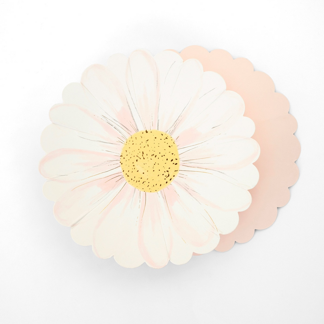 White Daisy Shaped Plates
