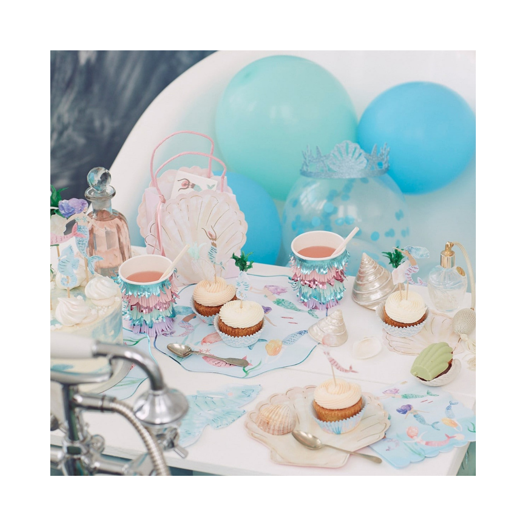 Mermaid Scalloped Fringe Cups