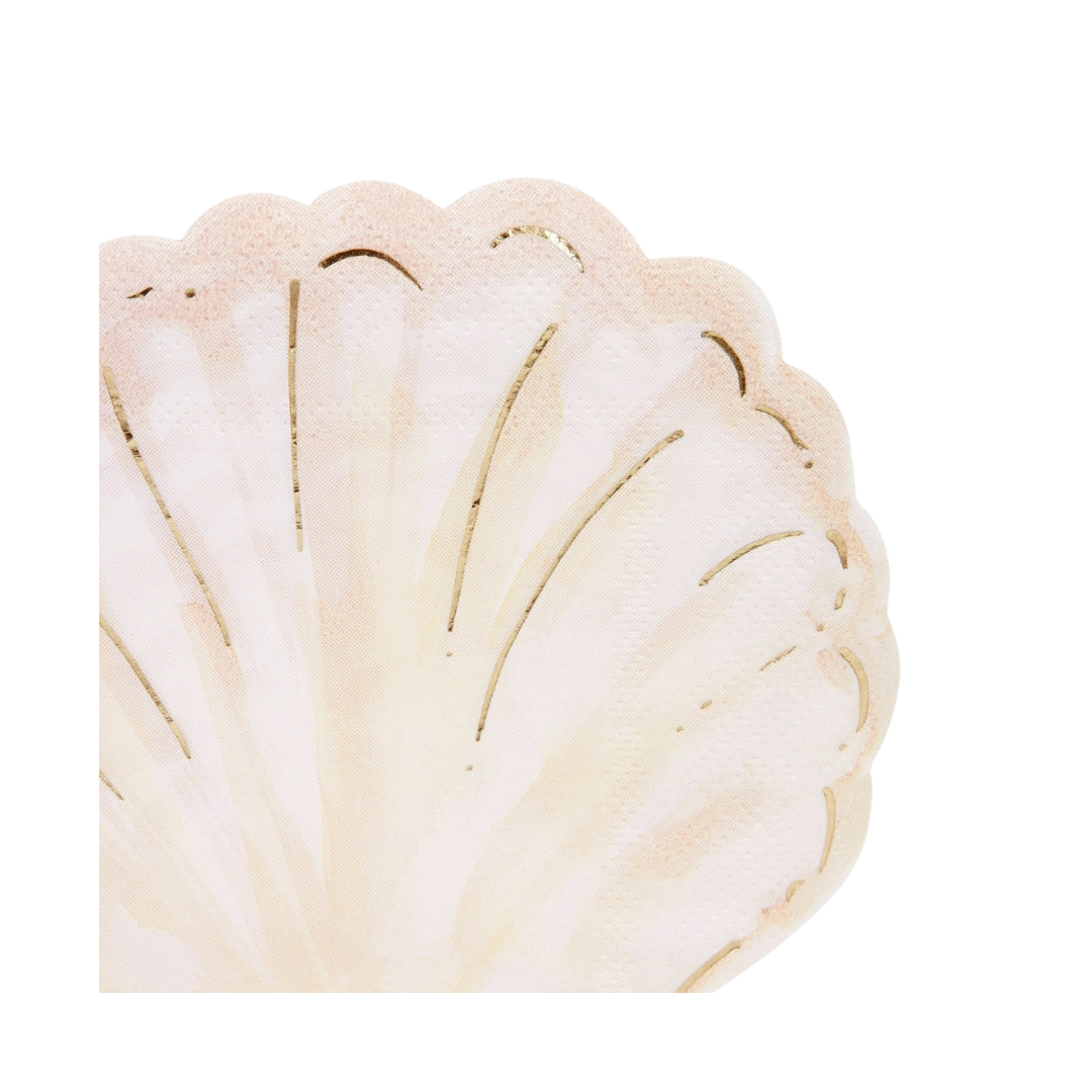 Pink Watercolour Clam Shell Dinner Napkins