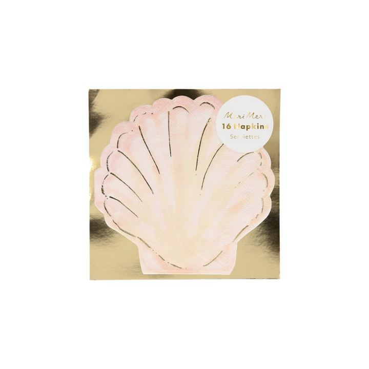 Pink Watercolour Clam Shell Dinner Napkins