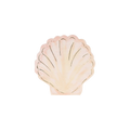 Pink shell shaped paper napkin with gold trim under the sea theme from Parte Haus party supply store in Bethesda MD