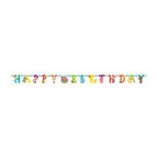 Colorful animal themed happy birthday banner for kids birthdays from Parte Haus party supply store in Bethesda Maryland