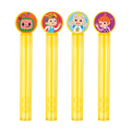 Yellow bubble wand set with cartoon character tops kids birthday theme from Parte Haus party supply store in Bethesda MD