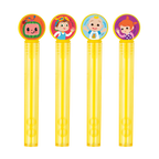 Yellow bubble wand set with cartoon character tops kids birthday theme from Parte Haus party supply store in Bethesda MD