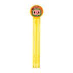 Yellow bubble wand with cartoon face Cocomelon birthday from Parte Haus party supply store in Bethesda MD