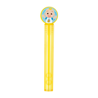 Yellow bubble wand with cartoon baby topper for kids birthday from Parte Haus party supply store in Bethesda MD