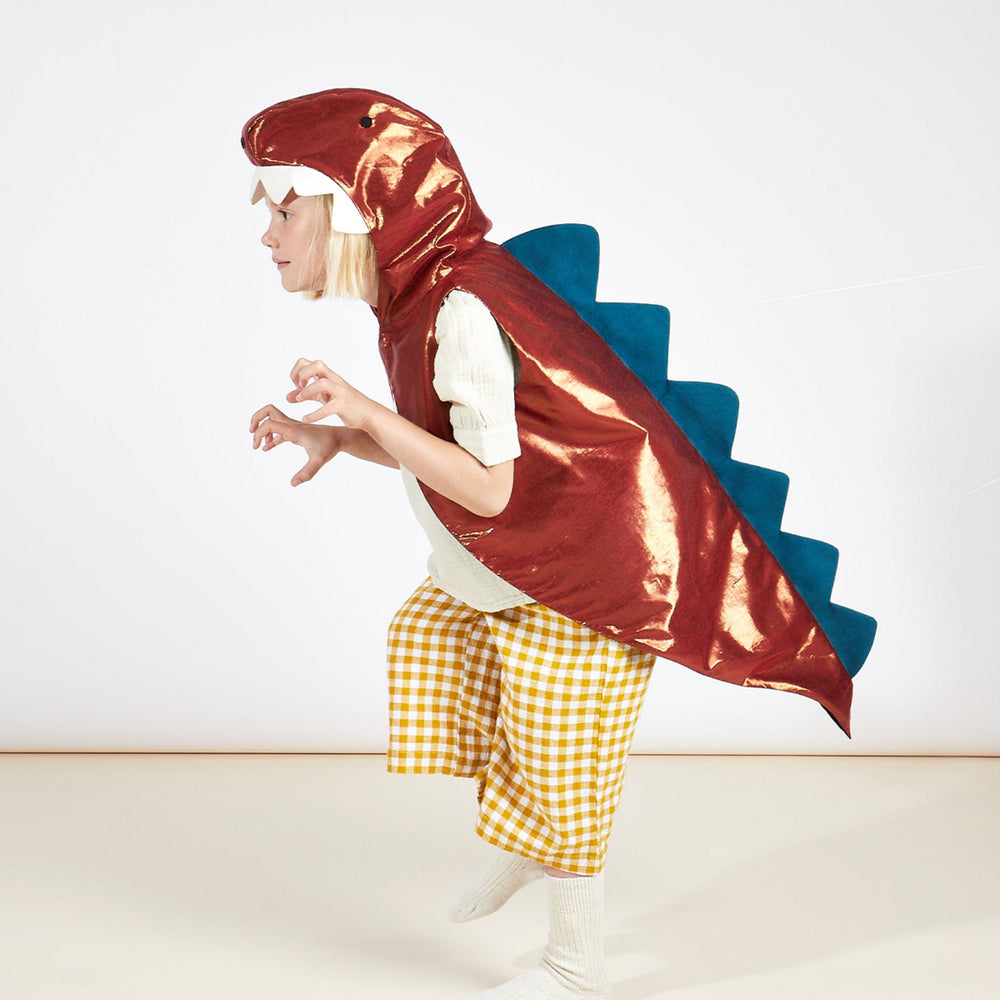 Red and blue dinosaur costume for kids dress up from Parte Haus party supply store in Bethesda MD