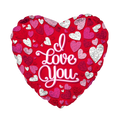 Red Prism Hearts Valentine’s Day  Foil Balloon, 18in